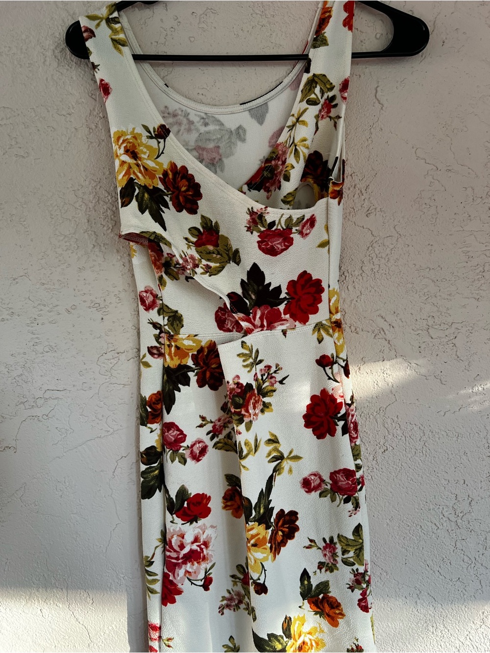 Floral Print White Sleeveless Fit-and-Flare Dress